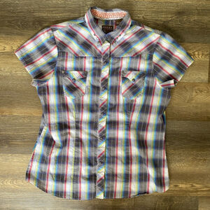 Miss Me Multicolor Plaid Women's Top